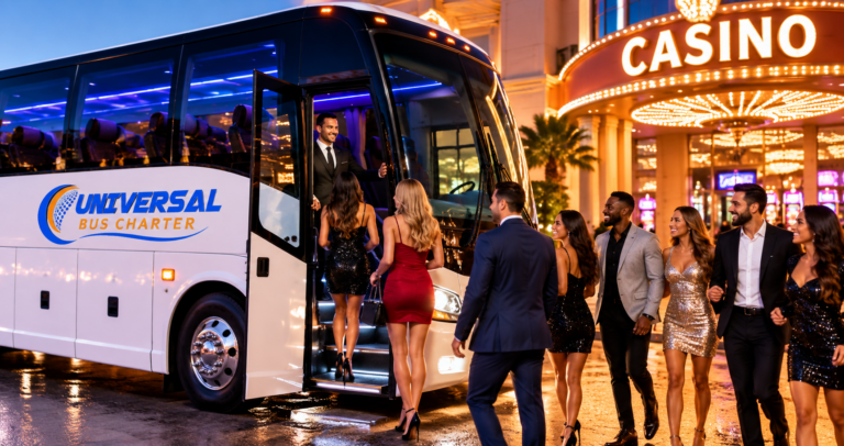 Casino trip charter bus for a group traveling from Washington, DC