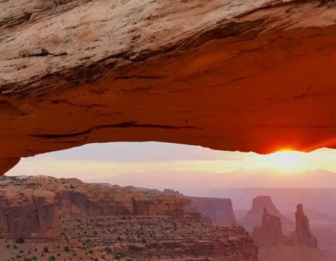 Sunrise view of Mesa Arch